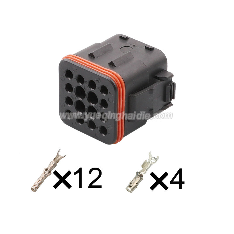 16 Pin wiring connector with terminal 132124-001