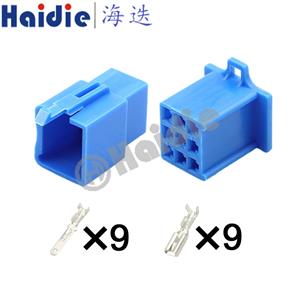 9pin male female  wiring connector   blue  6030-9991
