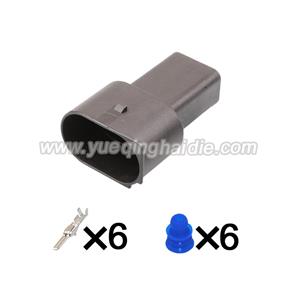6pin male of 09401610 Auto wiring cable connector include terminals pins HD064A-3.5-11