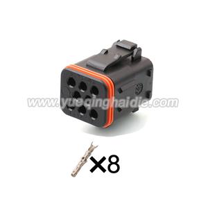 8 Pin wiring connector with terminal 132008-0001