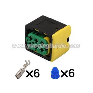 6pin  Auto wiring cable connector include terminals pins HD063D-3.5-21 3-1418437-1